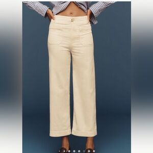 Anthropologie Maeve Colette - size 25, cream/white, corduroy